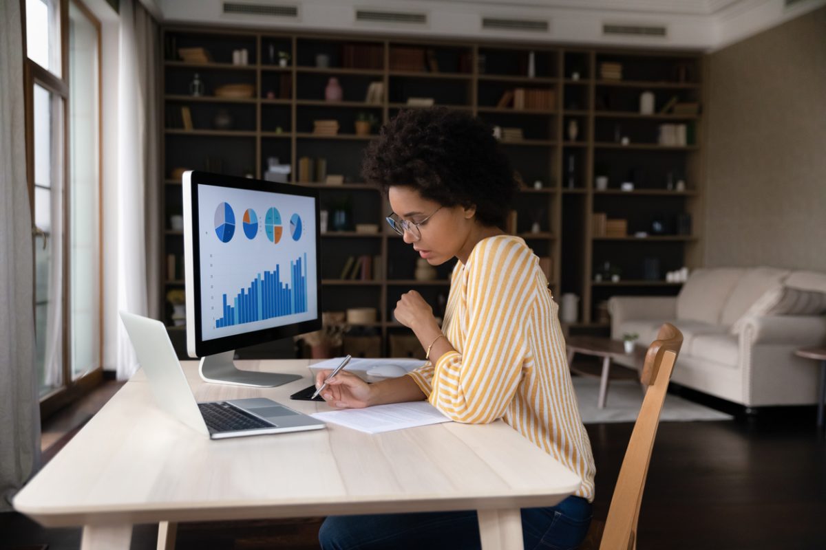 person reviewing data