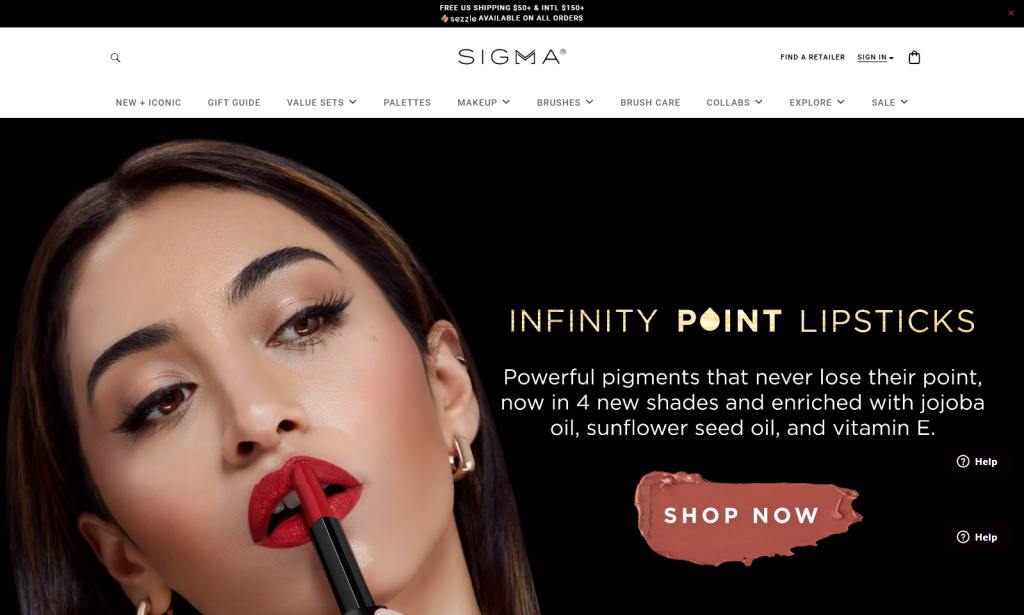 Sigma Beauty Magento website